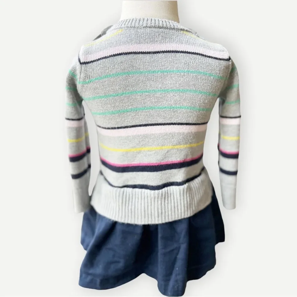 Baby Gap Girls Kids Button Shoulder Ruffle Hem Sweater Dress. 12-18 Months.